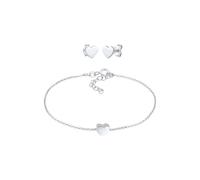 Elli Herz Liebe Armband Ohrstecker Set 925 Silber silberfarben Damen