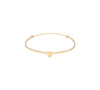 Elli Herz Liebe Trend Textilband 925 Silber Gelb Damen