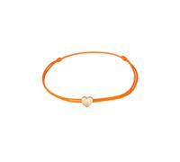 Elli Herz Liebe Trend Textilband 925 Silber Orange Damen