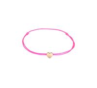 Elli Herz Liebe Trend Textilband 925 Silber Pink Damen
