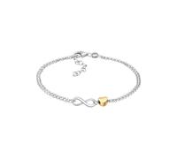 Elli Herz Liebe Unendlichkeit Infinity 925 Silber Zweifarbig Damen