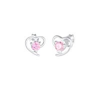 Elli Herz Liebe Zirkonia 925 Sterling Silber Rosa Damen