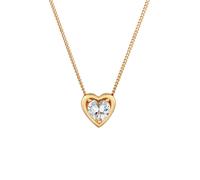 Elli Herz Love Anhänger Zirkonia Kristall 925 Silber goldfarben Damen