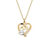 Elli Herz Mom Schriftzug Zirkonia 925 Silber 45 Damen