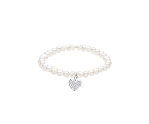 Elli Herz Perle Kristalle 925 Silber 18 Damen
