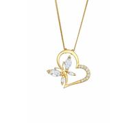 Elli Herz Schmetterling Zirkonia 925 Silber Noble goldfarben Damen