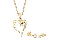 Elli Herz Solitär Zirkonia In Love 925 Sterling Silber golfarben Damen