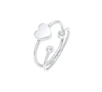 Elli Herz Stapelring Set 925 Silber, mit Kristallen von Swarovski® 52 Damen