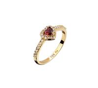 Elli Herz Swarovski® Kristalle Zirkonia Rot 925 Sterling Silber Vergoldet 52 Damen