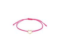 Elli Herz Textilarmband 925 Silber vergoldet Pink Damen