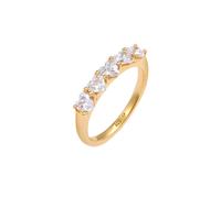 Elli, Ring Herz Zirkonia Memoire Verlobung 925 Silber in gold, Schmuck für Damen Gr. 54 mm