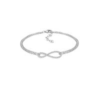 Armband ELLI "Infinity Kristalle 925 Silber" Armbänder Gr. 17 cm, mit Steinen, Silber 925 (Sterlingsilber), weiß (weiß, weiß) Damen Armbänder (826504-0)