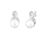 Ohrringe Infinity Perle Kristalle 925 Silber Elli Silber 4N134/70X001