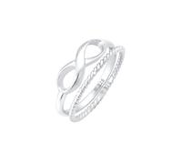 Elli Infinity Stapelring Twisted 2er Set 925 Silber 54 Damen