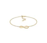 Elli, Armband Infinity Symbol Endlos Zirkonia 925 Silber in gold, Schmuck für Damen Gr. 20 cm