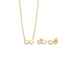 Elli Infinity Symbol Unendlichkeit 925 Silber, mit Kristallen von Swarovski® golfarben Damen