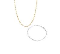 Elli Kette Armband Bicolor 925 Sterling Silber vergoldet Zweifarbig Damen