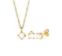 Elli Kette Ohrstecker Süßwasserzuchtperlen 925 Silber golfarben Damen