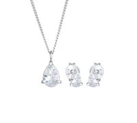 Elli Kette Ohrstecker Tropfen Zirkonia Set 925 Silber silberfarben Damen