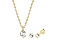 Elli Kette Stecker 925er Silber, mit Kristallen von Swarovski® golfarben Damen