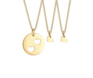 Elli Ketten Trio Herz Mutter Kind Cut Out 925er Silber goldfarben Damen