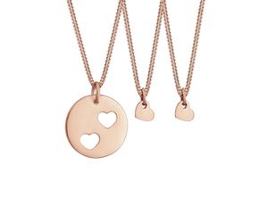 Elli Ketten Trio Herz Mutter Kind Cut Out 925er Silber rosefarben Damen