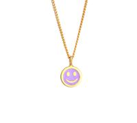 Elli Kids mit Happy Smile Emaille Plättchen 925 Silber goldfarben Damen