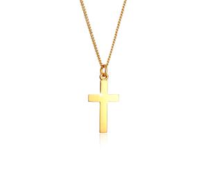 Elli Kids Symbol Kreuz Religion Kommunion 925 Silber goldfarben Damen