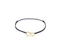 Elli Armband »Kind Herz Nylon Bändchen Rosa Verspielt 925 Silber«, goldfarben