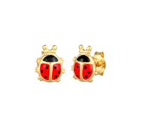 Elli, Ohrringe Kinder Marienkäfer Glücksbringer 925 Silber in gold, Schmuck für Damen Gr. OneSize