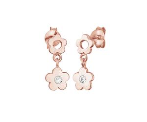 Elli Kinder Ohrhänger Blume Blüte 925 Silber, mit Kristallen von Swarovski® rosefarben Damen