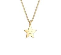 Elli Kinder Stern mit Smiling Face 925er Silber vergoldet 36 Damen