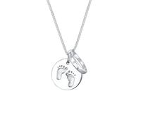 Elli Kinder Taufring Fußabdruck Plättchen 925 Silber 36 Damen