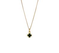 Elli Kleeblatt Emaille Anhänger 925 Sterling Silber Grün Damen