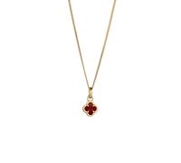 Elli Kleeblatt Emaille Anhänger 925 Sterling Silber Rot Damen