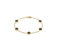 Elli Kleeblatt Emaille Grün 925 Sterling Silber vergoldet 17 Damen