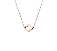 Elli Halskette Damen Kleeblatt Glücksbringer Filigran in 925 Sterling Silber Rosé vergoldet