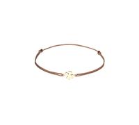 ELLI Armband Kleeblatt Textilarmband 925 Silber Vergoldet für Damen - 16 cm