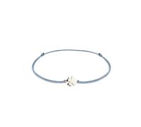 Elli Kleeblatt Textilarmband 925 Silber vergoldet Blau Damen