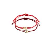 Elli Kreis Infinity Textilarmband Set 925 Silber vergoldet Rot Damen