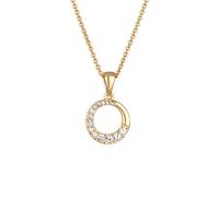 Elli Halskette Damen Kreis Anhänger Rund Geo Goldfarben mit Kristallen