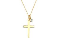 Elli Kette mit Anhänger »Kreuz Religion Kristalle 925 Silber«, Kreuz, Gold