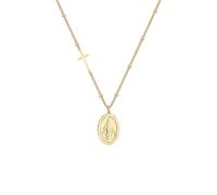 Elli Collierkettchen »Kugelkette Kreuz Marienbild Silber by @lleennyyy«, goldfarben