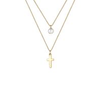 Elli Collierkettchen »Kreuz Layer Mondstein Geo 925 Sterling Silber«