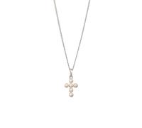 Elli Kreuz mit Perlen von Swarovski® 925 Sterling Silber silberfarben Damen