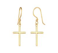 Elli Ohrringe Damen Kreuz Religiös Taufe in 925 Sterling Silber vergoldet