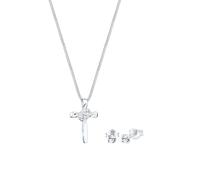 Elli Kreuz Solitär 925 Silber, mit Kristallen von Swarovski® silberfarben Damen