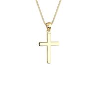 Elli Halskette Damen Kreuz Symbol Basic in 925 Sterling Silber Vergoldet