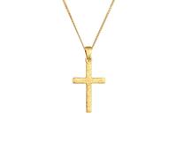 Elli Kreuz Symbol Modern Strukturiert 925 Silber goldfarben Damen
