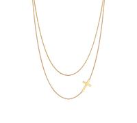 Elli Kreuz Twisted Panzer Layer Look 925 Silber goldfarben Damen